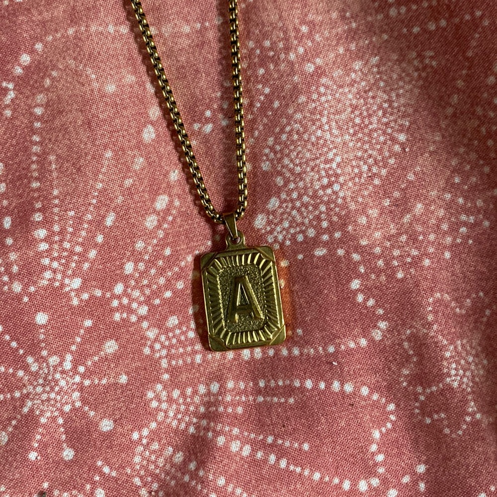 Initial “A” Necklace, Perfect condition, Gold Plated Stainless Steel